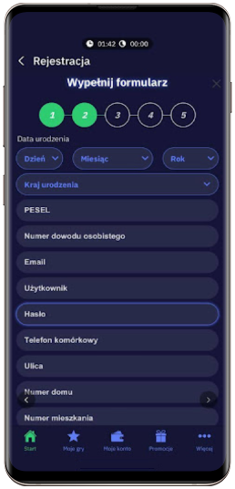 Krok 2 w rejestracji w aplikacji Total